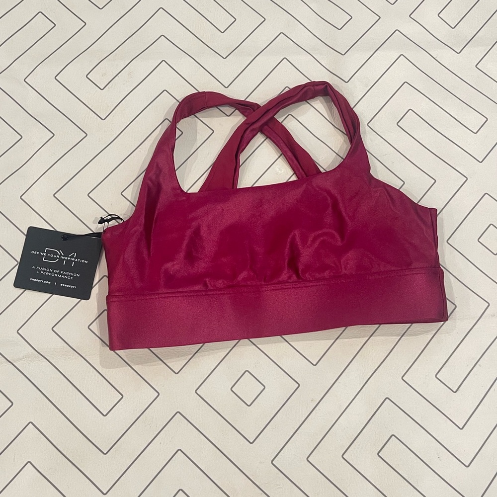 NWT DYI Scarlet High Shine Sports Bra